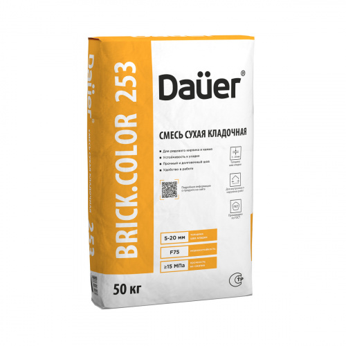 Кладочная смесь для рядового кирпича Dauer BRICK.COLOR 253 серая 50 кг